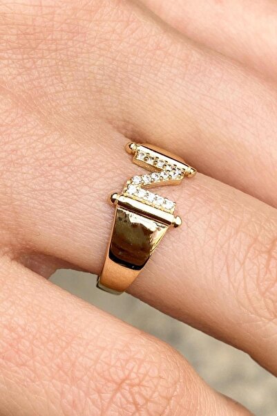 Bayar Gold 14 Ayar Altın Taşlı N Harf Yüzük