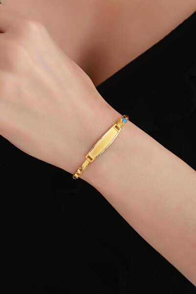 Bayar Gold 14 Ayar Altın Pullu Halep Bebek Künyesi