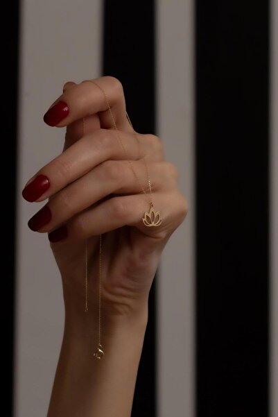 Bayar Gold 14 Ayar Altın Lotus Kolye