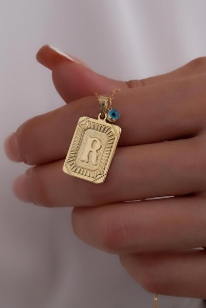 Bayar Gold 14 Ayar Altın R Harf Vintage Kolye