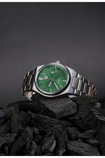WATCHOFROYAL Vortex Silver Yeşil Çelik Kol Saati