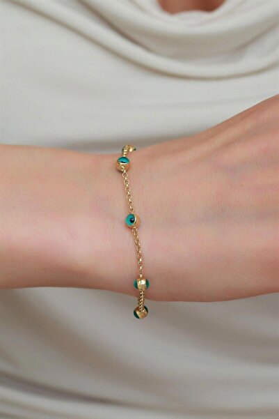 Bayar Gold 14 Ayar Altın Zarif Doç Gözlü Bileklik