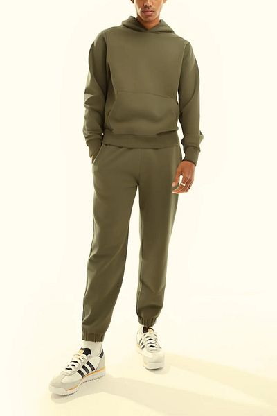 ruNadeS Men's 3 Thread Oversize Hooded Tracksuit Set with Elastic Legs - Home Wear