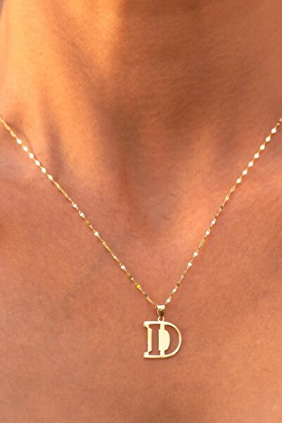 Bayar Gold 14 Ayar Altın D Harf Soft Kolye