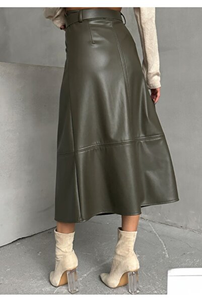 TOPSHOW Базова спідниця зі штучної шкіри з поясом