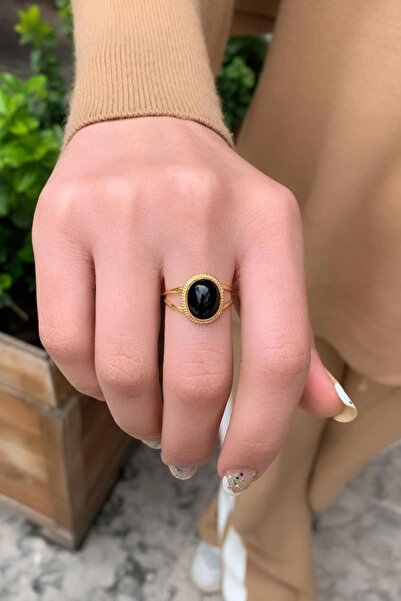 Bayar Gold 14 Ayar Altın Mini Onix Meftüllü Yüzük