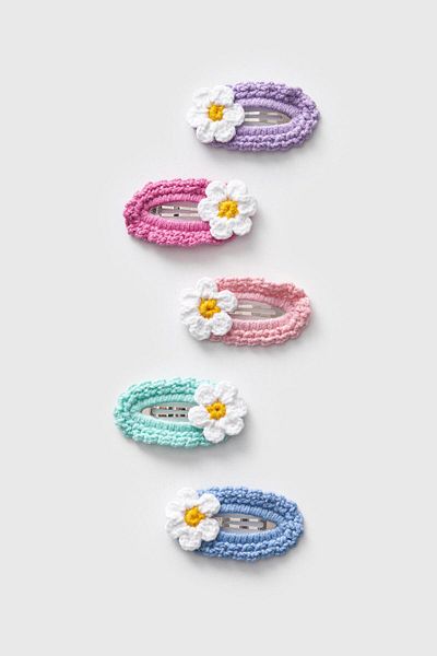 Magu Knitted Flower Set of 4 Buckles