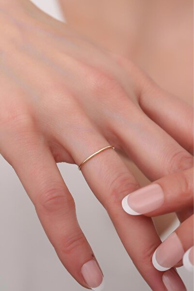 Bayar Gold 14 Ayar Altın İnce Minimal Yüzük