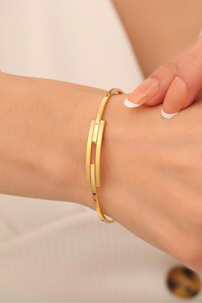 Bayar Gold 14 Ayar Altın Tekli Kaburga Kelepçe Bilezik