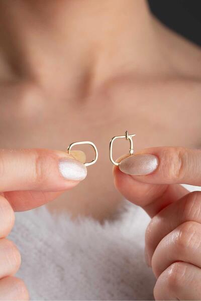 Bayar Gold 14 Ayar Altın Oval Küpe