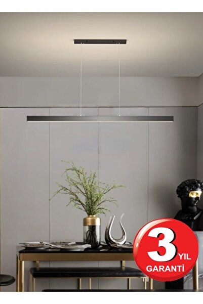 RRULTECH Lineer Sıcak Beyaz Işık 4000k 80cm Siyah Kasa Ledli Sarkıt Modern Le...