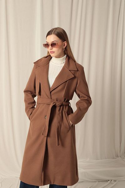 Lukas Women's Tan Coat with Stamp Fabric Allers