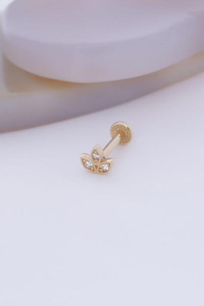 Bayar Gold 14 Ayar Altın Çiçek Tragus