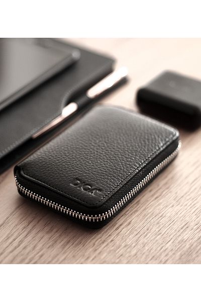 Valerian Luxury Bags & Organizers Zippered Wallet - Genuine Leather - Genuine Leather