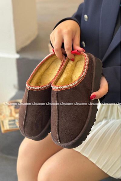 İncimoda Deep Ujj Suede Thick Sole Women's Boots with Fur Detail Inside