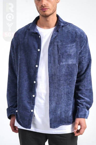 ROY501 Erkek Kadife Gömlek Kalın Kışlık Gömlek Fitilli Kadife Gömlek