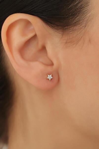 Bayar Gold 14 Ayar Altın Yıldız Küpe