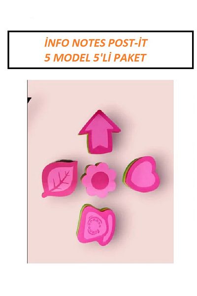 Halsa Info Notes Shaped Adhesive Paper Pos-It 5X5 cm 100 Pcs 3 Colors