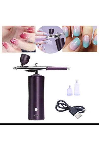 charmerprincesses 2024 yeni model Airbrush Kiti Protez Tırnak Cihazı Şarj Edilebilir Kablosuz Kompresör Tabanca Seti