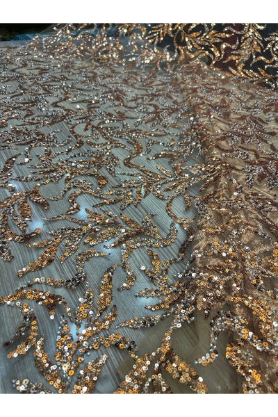 OsmanKumaşDantel Boncuk-Payet İşlemeli Dantel (240cmx150cm)