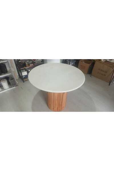 MarbleTrend Mermer  Masa   90  çap   +ptt   ayak  gürgen