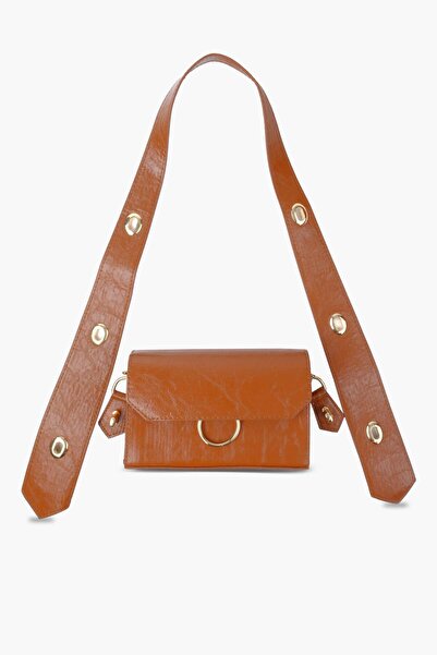 WATCHOFROYAL Καφέ Δερμάτινη Ρυθμιζόμενη Τσάντα Ώμου και Χειρός - Dina