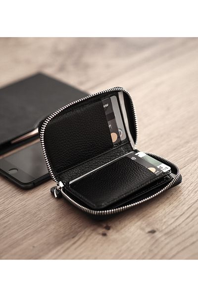 Valerian Luxury Bags & Organizers Zippered Wallet - Genuine Leather - Genuine Leather
