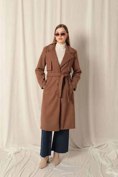Lukas Women's Tan Coat with Stamp Fabric Allers