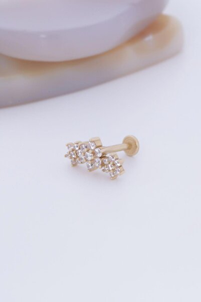 Bayar Gold 14 Ayar Altın Taşlı Tragus