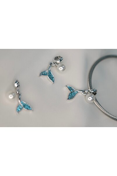 CYB STUDİO MAVİ BALİNA KUYRUĞU PASLANMAZ ÇELİK CHARM