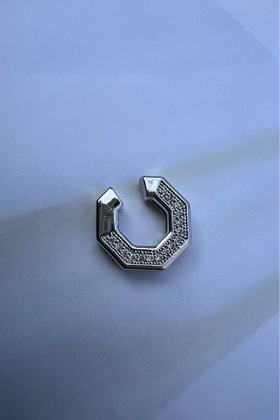 BUNNY Silver Cornered Earcuff