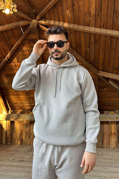 OXVİN Φούτερ Fleece Hooded - Cut Pocket, 3 Thread Puff, ORIGINAL MOLD