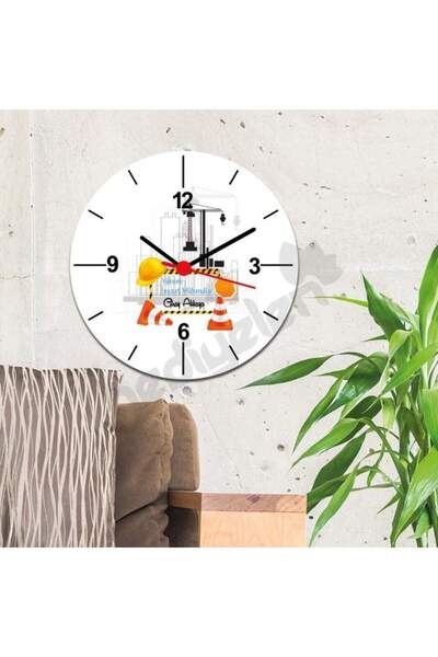 Hediyelen Visokograđevinski inženjer, zidni sat sa plavim dizajnom