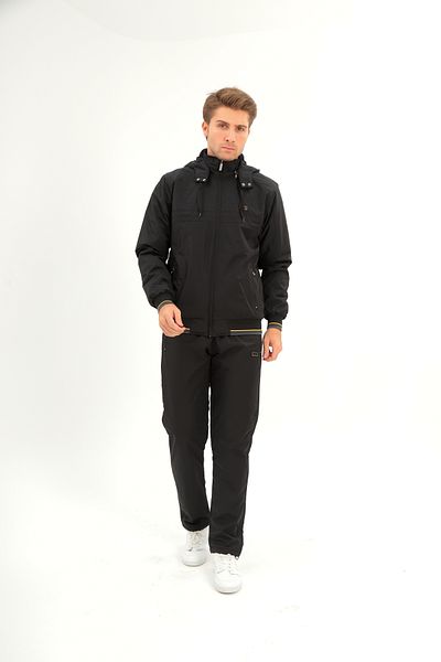 SOCCER Inside Fleece Twill Fabric Hooded Oversize Men's Tracksuit Set 4407