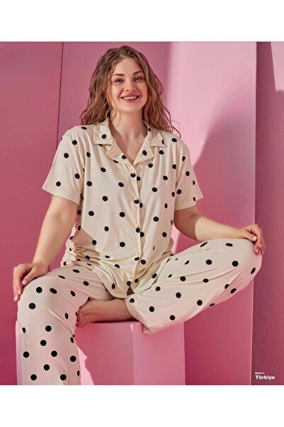 İpek Women's Short Sleeve Front Buttoned Pajama Set