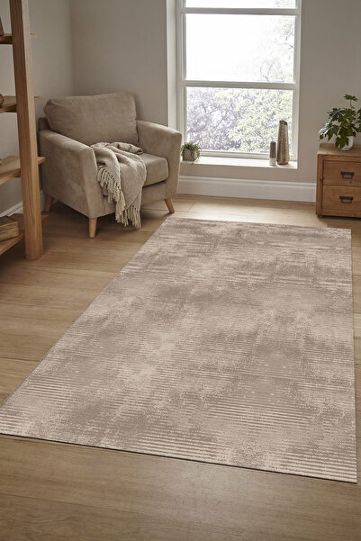 Pamuklife Halı Kaymaz Deri Taban Yıkanabilir Halı PL4978 Vizon