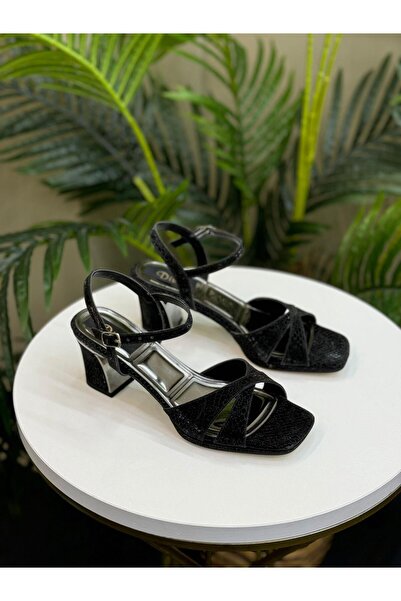 DİVA Γυναικεία βραδινά παπούτσια Diva Black Cross Strap