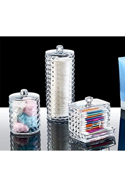 Elioure 3'lü  Makyaj Pamukluğu Kulak Çubuğu Düzenleyici - Kapaklı Kozmetik Or...