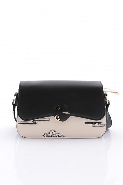 Levidor Black Embossed Pattern Shoulder Bag