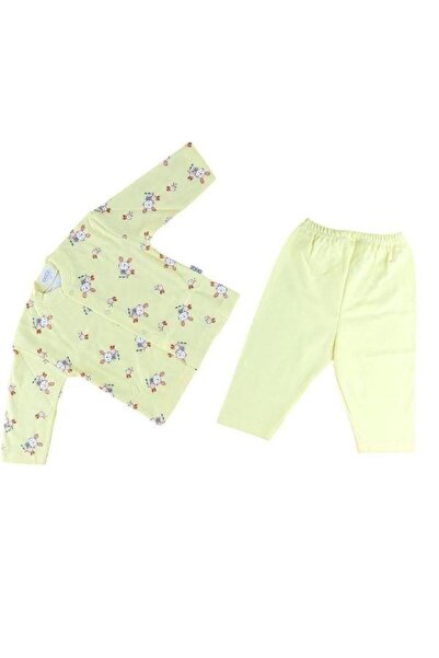 Zekids Bebek Pamuklu Önden Çıtçıtlı Tavşanlı Pijama Takım