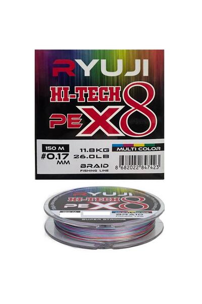 RYUJI X8 150m 0.17mm Multi Color Ip Misina