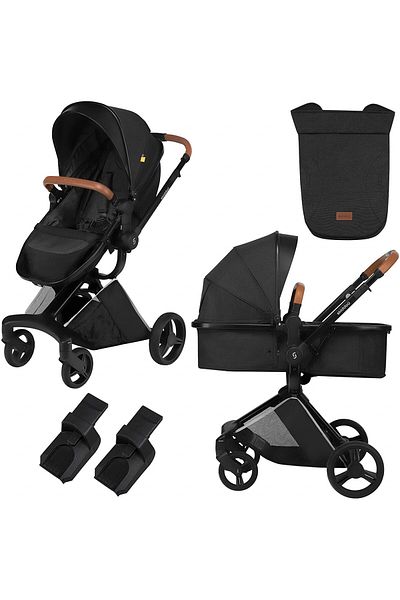 OEM Carucior transformabil 2 in 1 Skiddou Nasjo Onyx, Negru