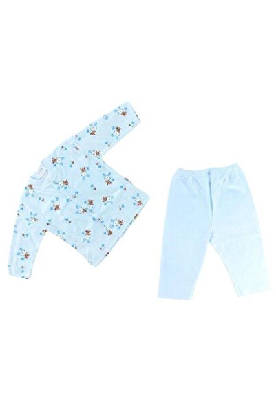 Zekids Bebek Pamuklu Önden Çıtçıtlı Tavşanlı Pijama Takım