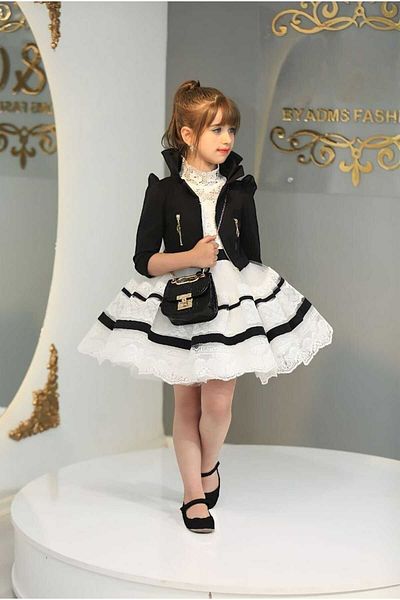 By Feyza Kids Collection κοριτσίστικο σχέδιο δαντέλα φόρεμα & βραδινό φόρεμα & σακάκι & τσάντα 3 τεμαχίων