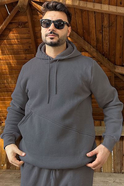 OXVİN Φούτερ Fleece Hooded - Cut Pocket, 3 Thread Puff, ORIGINAL MOLD