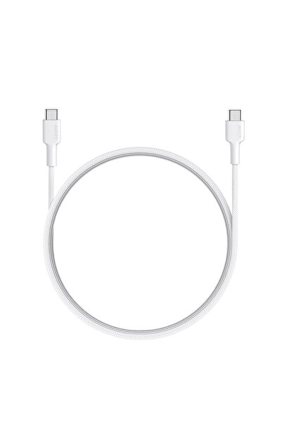 AUKEY CB-CD45-WH Pd Naylon Örgülü Type-c Type-c Şarj Kablosu 0.9m