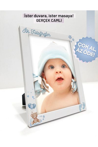CreaWitch My First Photo Concept for Baby Boy - Frame Gift, Glass Legs, Wall 18X24