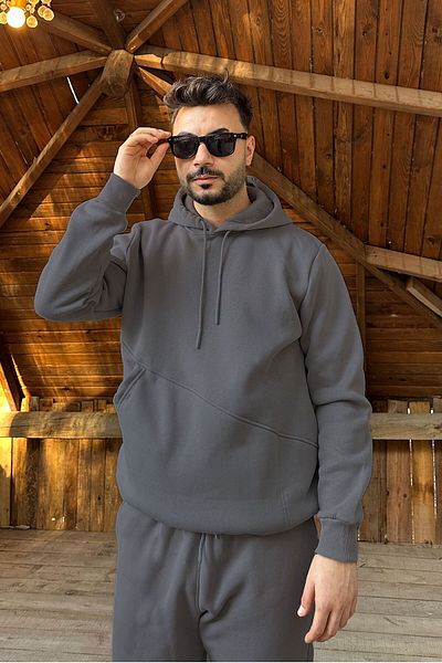 OXVİN Φούτερ Fleece Hooded - Cut Pocket, 3 Thread Puff, ORIGINAL MOLD