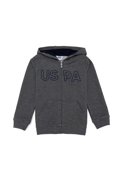 U.S. Polo Assn. U.S. Polo. Assn. Boys' Sweatshirt - Anthracite Melange, Basic Model 50254533