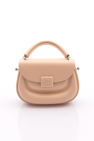 Levidor KREM Kalp Akseuarlı El Çantası